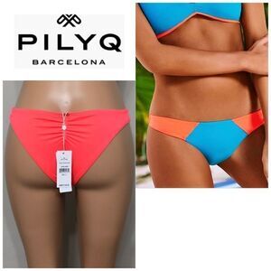 PILYQ bright orange and blue bikini bottom. NWT